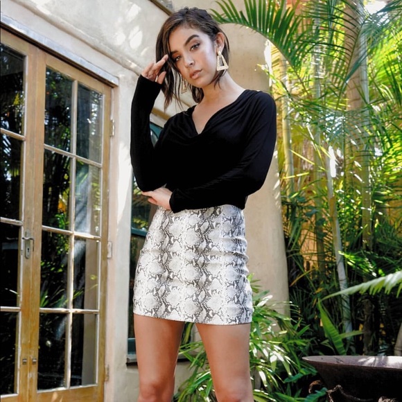 Snakeskin Mini Skirt - Picture 1 of 8